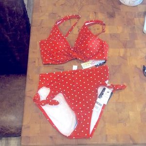 SunDazed Women’s Bikini Size S Terracotta PolkaDot